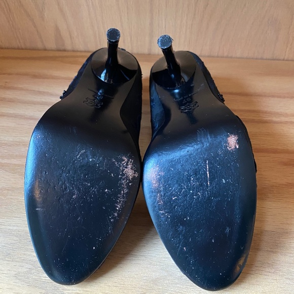 Vintage Karen Millen Teal Blue Silk Evening Pumps - Picture 5 of 7